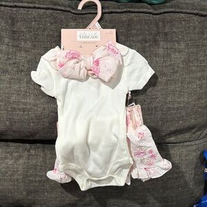 Pink and White Baby Outfit Set